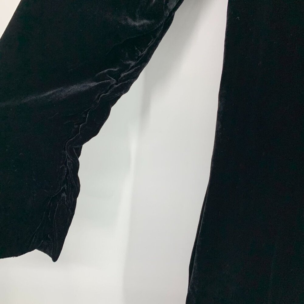 COS Dress Velvet Black Ruched Long Sleeve Rayon Silk Blend Shift - Picture 13 of 13